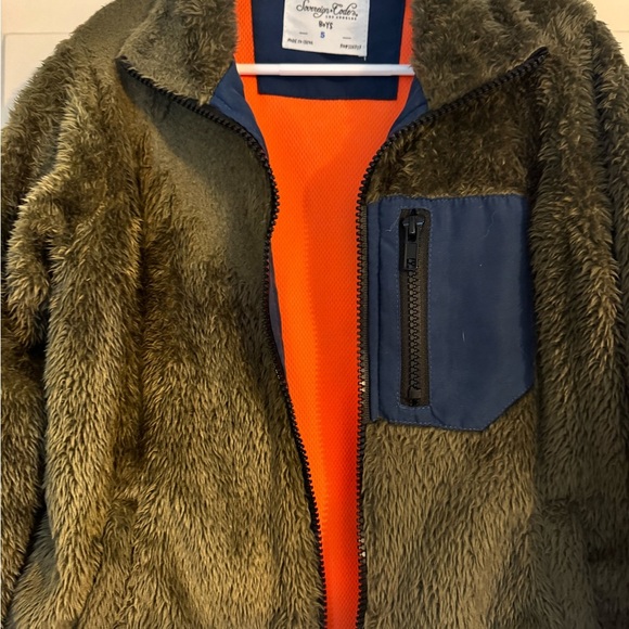 Sovereign Code Brown Fleece Jacket with Blue Accent - Picture 3 of 8